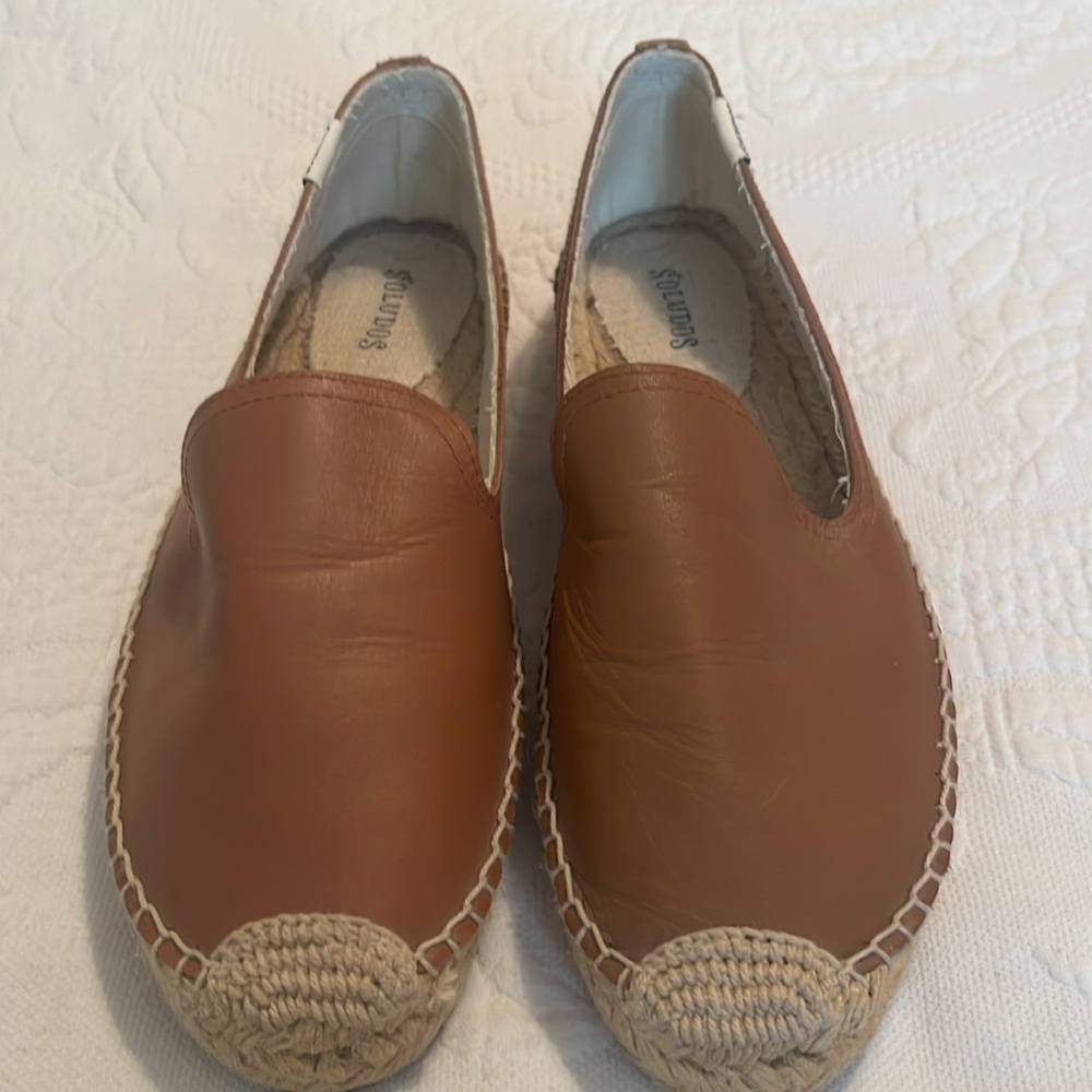 Soludos Brown Espadrille Slip-On Shoes - Picture 2 of 4